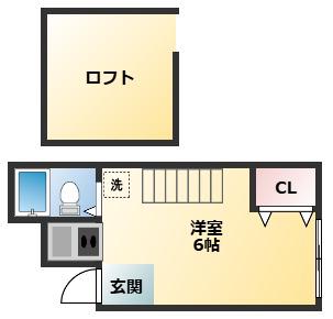 シティパレス今川(ワンルーム/1階)の間取り写真