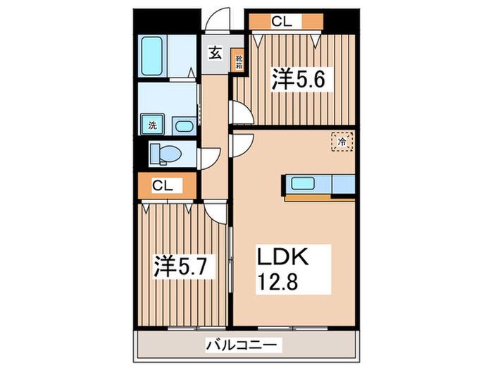 アプローズ(2LDK/2階)の間取り写真