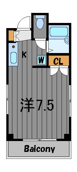 KIビル(ワンルーム/3階)の間取り写真