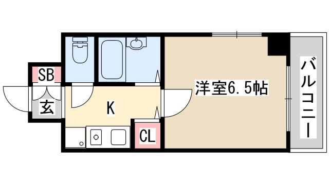 テレアビーテ神戸(1K/5階)の間取り写真