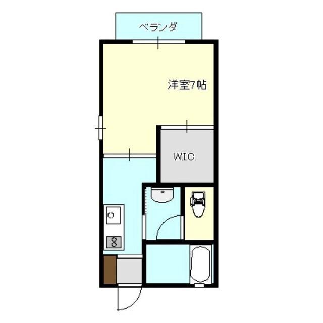 サンミラノハイツ(1DK/2階)の間取り写真