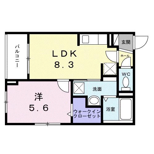 アンジュ 茨木(1LDK/3階)の間取り写真