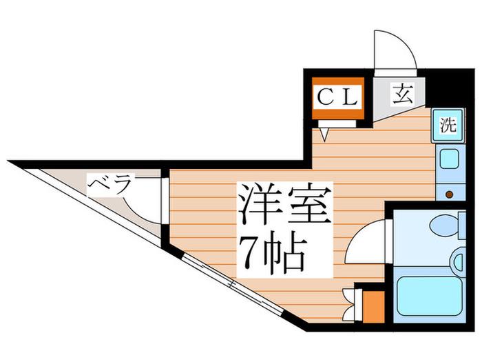 CAPE HILL(ワンルーム/2階)の間取り写真