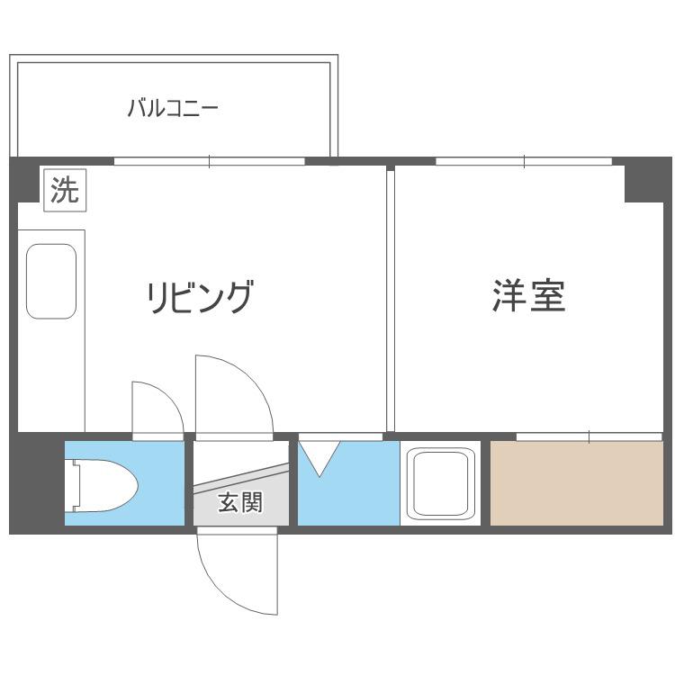 高栄パーク(1DK/4階)の間取り写真