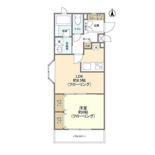 MELL MAISON TOSHI(1LDK/2階)の間取り写真