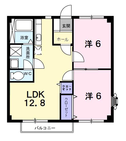 アーバンスクエアIII(2LDK/1階)の間取り写真
