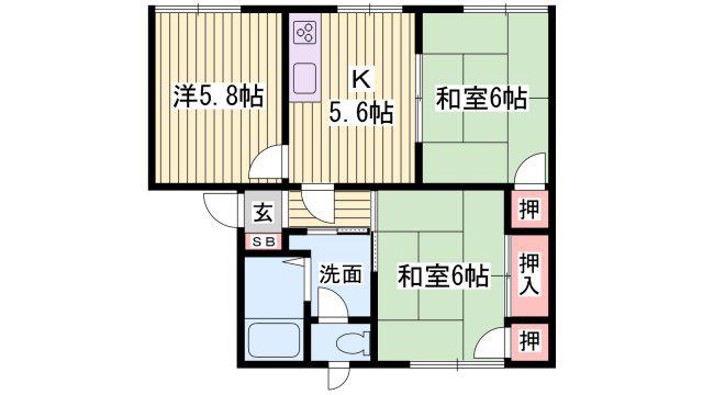 タウニィ神田(3K/1階)の間取り写真