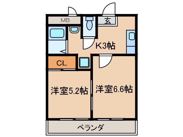 GRAND LUMIERE(2K/2階)の間取り写真