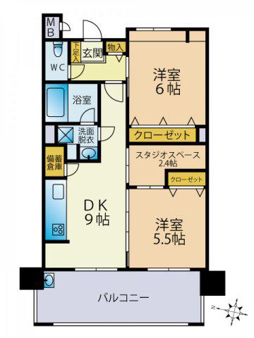 コージースタイル(2SLDK/10階)の間取り写真
