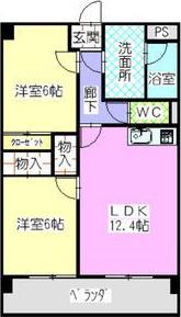 レージュソレーユII(2LDK/3階)の間取り写真