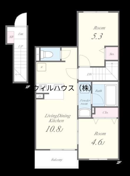 グランヴェール泉ヶ丘5(2LDK/2階)の間取り写真