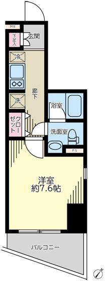 プレール・デューク駒澤大学駅前(1K/10階)の間取り写真