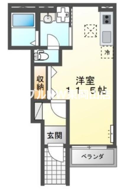 赤坂コート(ワンルーム/1階)の間取り写真