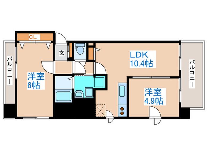 ルラシオン北9条通(2LDK/10階)の間取り写真