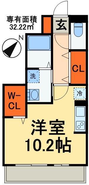 リバーハイツ幕張(ワンルーム/2階)の間取り写真