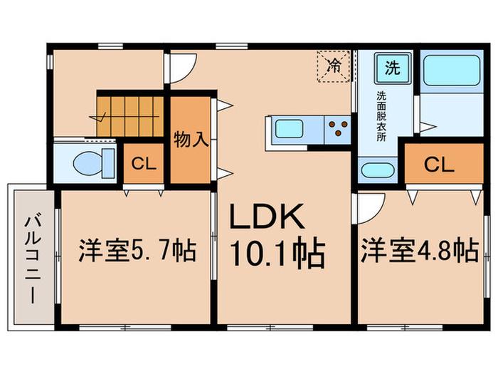 タイヘイ・II(2LDK/3階)の間取り写真