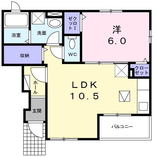 ララ・キャマクタI(1LDK/1階)の間取り写真