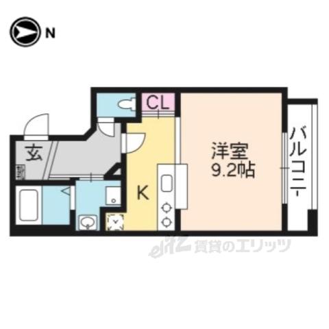 REQUIE深草(1K/4階)の間取り写真