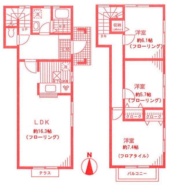 マルテカーサ(3LDK/1階)の間取り写真
