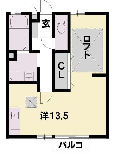 セジュール中央(ワンルーム/2階)の間取り写真