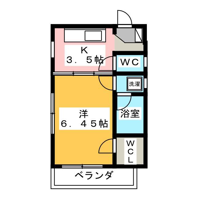 ルミエール横浜(1K/4階)の間取り写真
