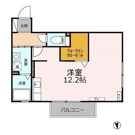 アフロディーテ(ワンルーム/2階)の間取り写真