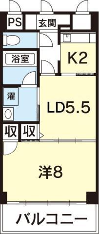 ステージア福島壱番館(1LDK/2階)の間取り写真
