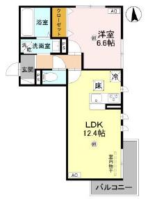 LUMIERE DU SOIR DEU(1LDK/2階)の間取り写真