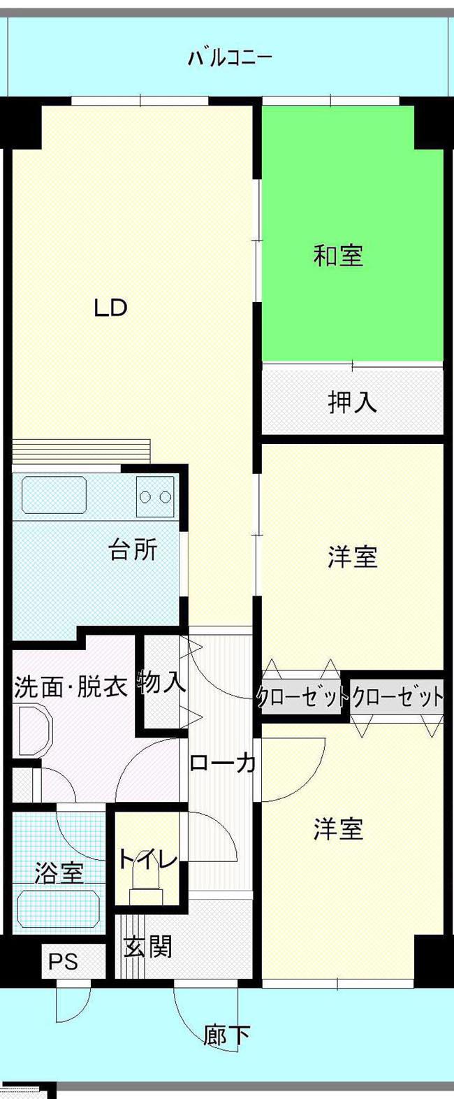 プレム弓町(3LDK/2階)の間取り写真