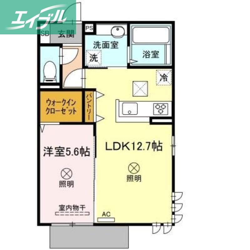 イルクオーレ(1LDK/1階)の間取り写真