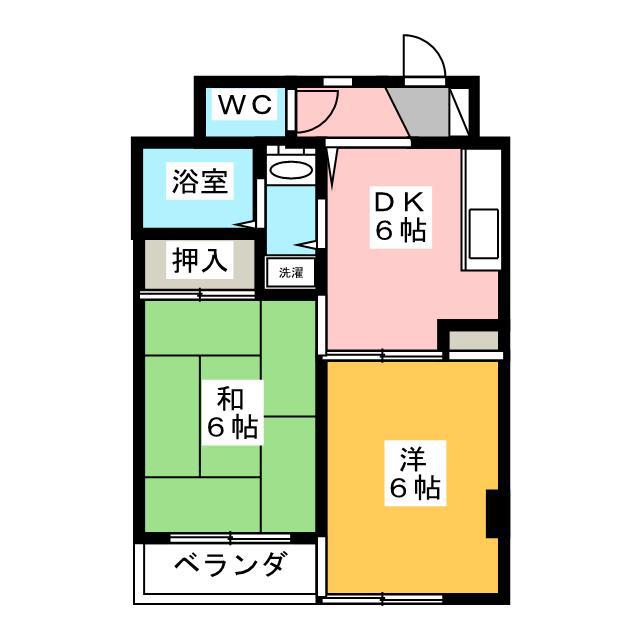 グリーンテラスパートII(2DK/3階)の間取り写真