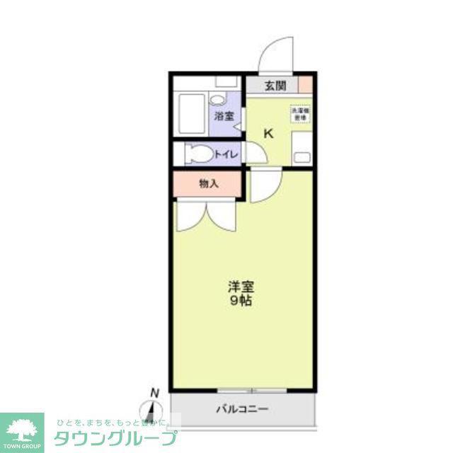 ベイヒルズA(1K/3階)の間取り写真