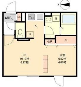 BRANCHE覚王山II(ワンルーム/4階)の間取り写真
