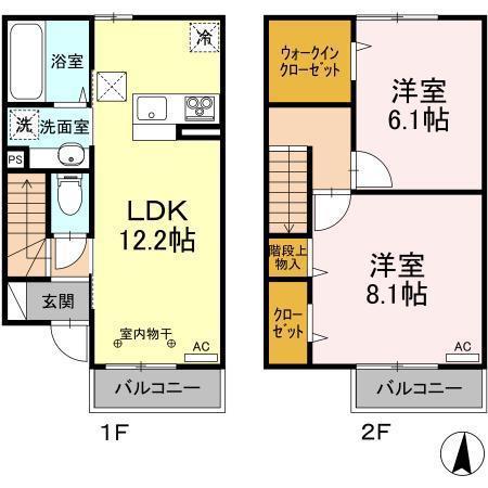 プリーモ(2LDK/1階)の間取り写真