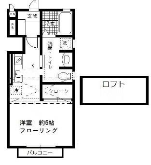 フォークストンコート(1K/2階)の間取り写真
