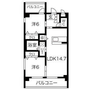 あおなみ線 荒子川公園駅 徒歩42分 3階建 築8年(2LDK/3階)の間取り写真