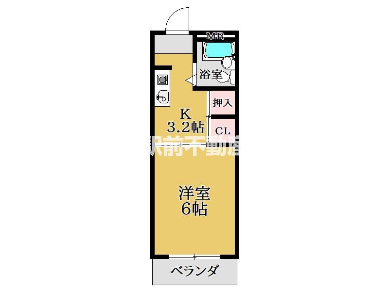 SERAI参番館(1K/3階)の間取り写真