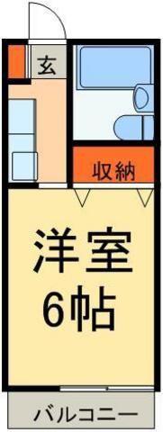 グレースハイツ狭山(1K/1階)の間取り写真