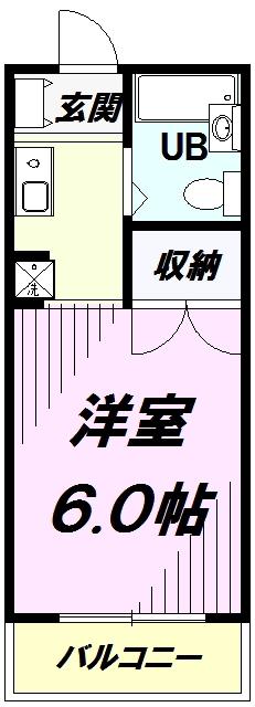 シャトル・K(ワンルーム/1階)の間取り写真