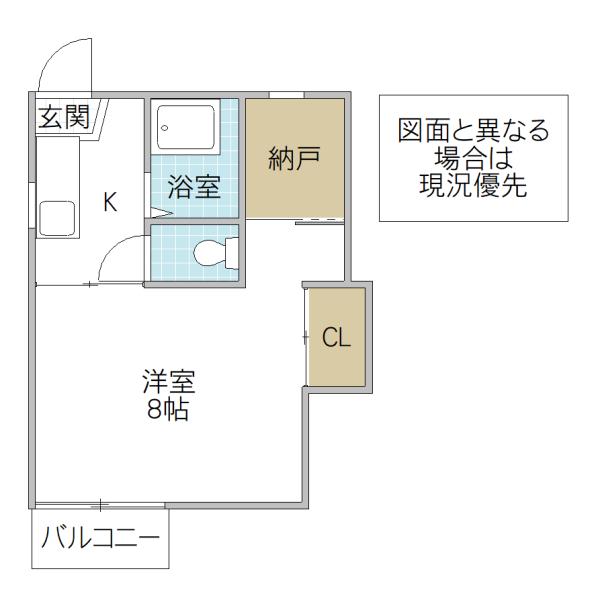 くがやコーポA(1K/1階)の間取り写真