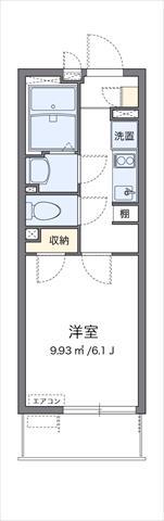 クレイノリヴェール西寺尾(1K/2階)の間取り写真