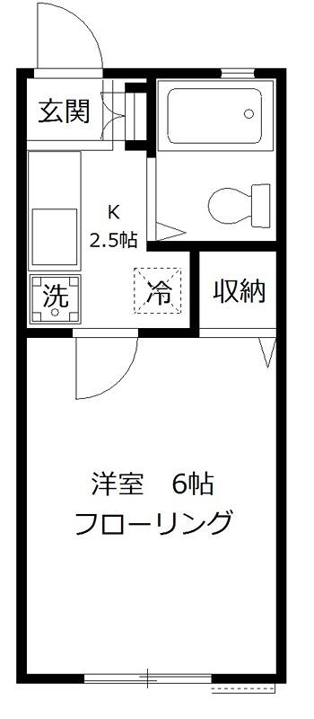 カエデハイツA(1K/1階)の間取り写真