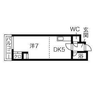 サウス1014(1DK/1階)の間取り写真