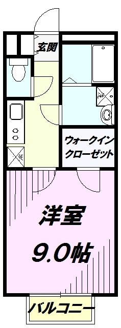 アムール星の宮(1K/1階)の間取り写真