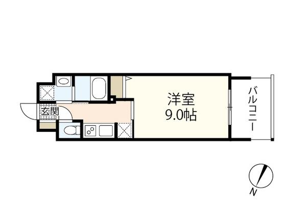 プライマル広島駅(1K/7階)の間取り写真
