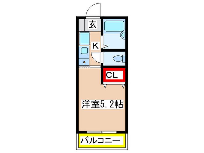 ハイムシャンス(1K/2階)の間取り写真