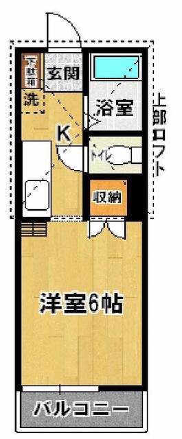 ツクバアート21(1K/1階)の間取り写真
