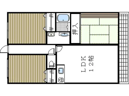 メゾン入来(3LDK/3階)の間取り写真