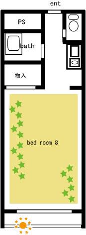 エクセルコートB(ワンルーム/1階)の間取り写真