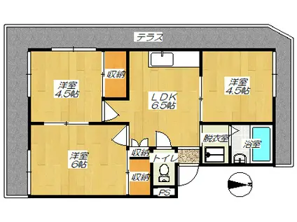ハイツロワージュ(3DK/1階)の間取り写真